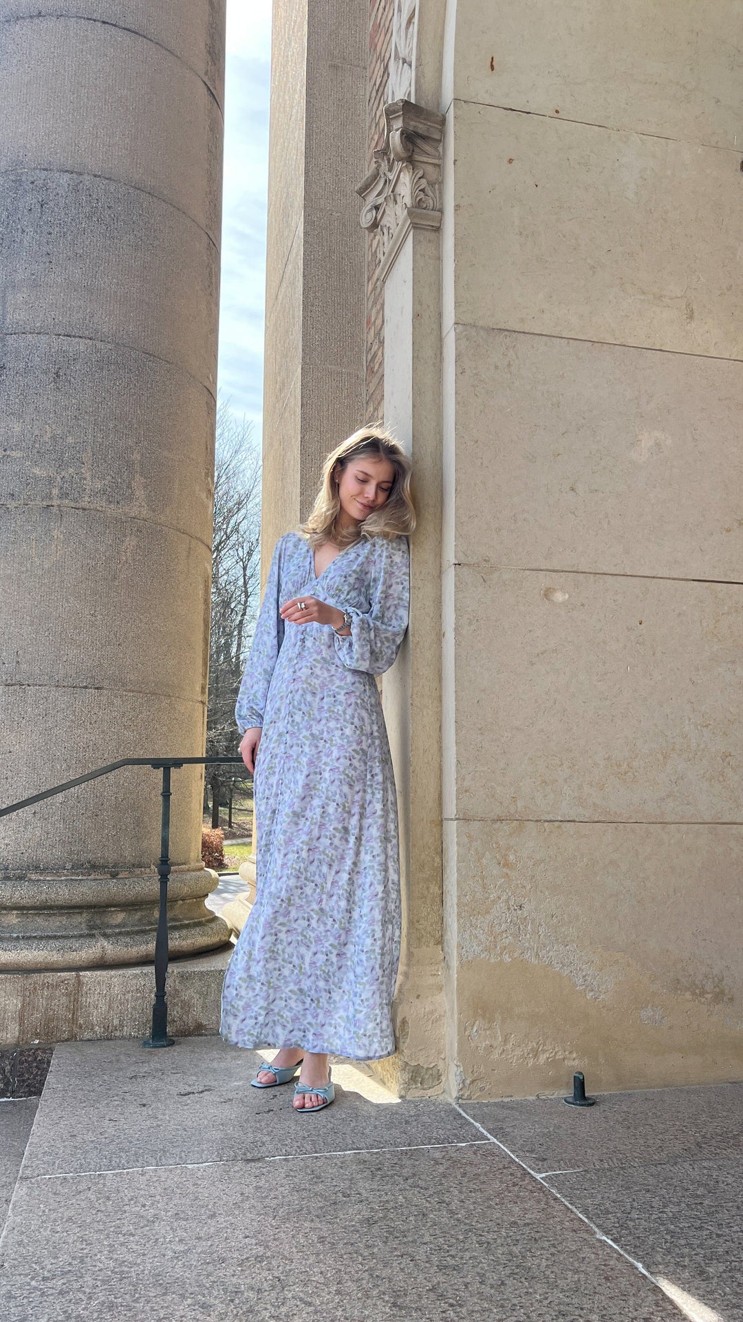 Noella - Lilith Maxi Dress 14160005 - 1390 - Cinthia Blue Print Kjoler 