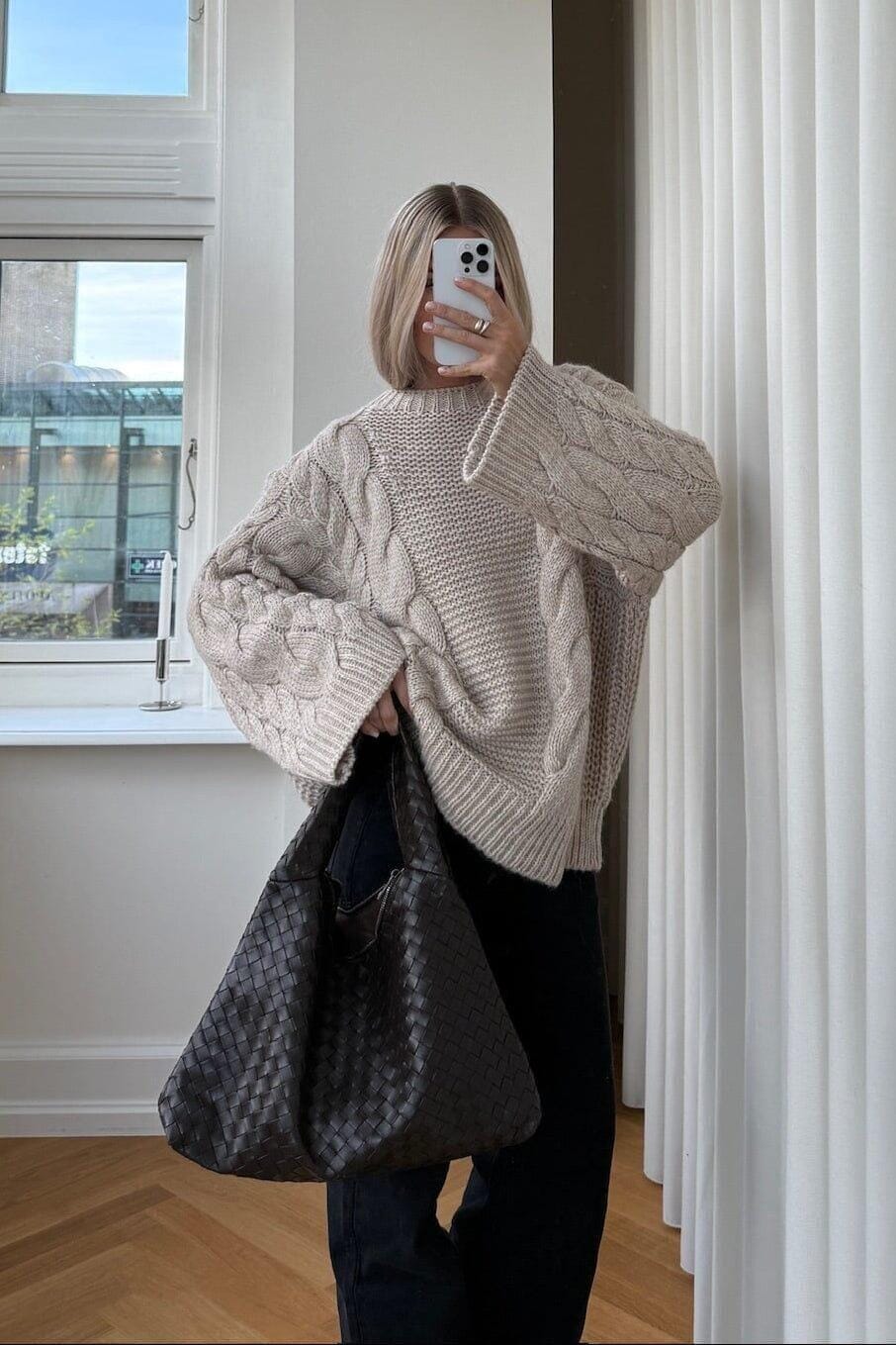 Noella - Lisbeth Knit 14380001 - 025 - Oatmeal Strikbluser 