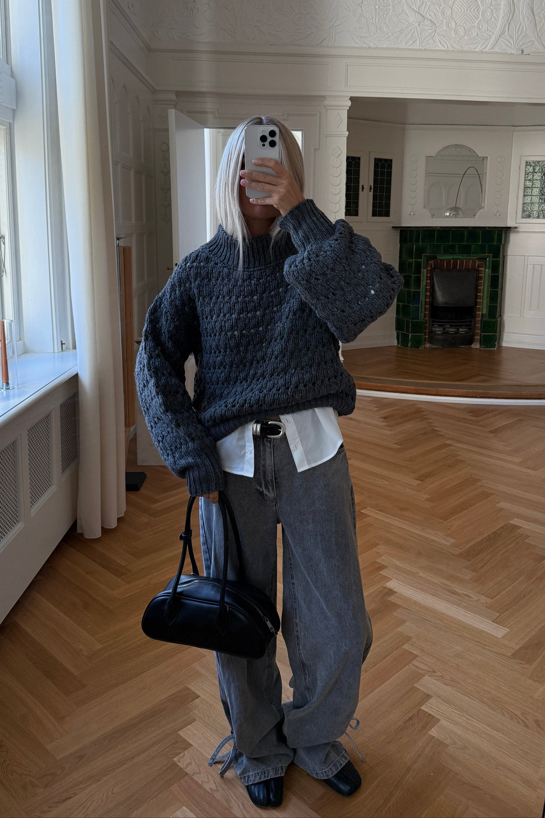 Noella - Loranne Knit 14390001 - 1252 - Dark Grey Mel. Strikbluser 