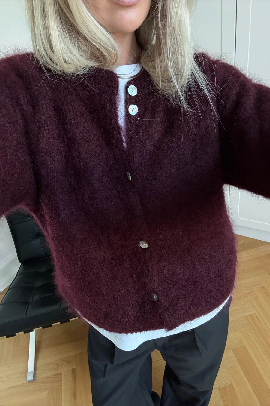 Noella - N-Kae Mohair Cardigan 15250003 - 1393 - Winetasting Cardigans 