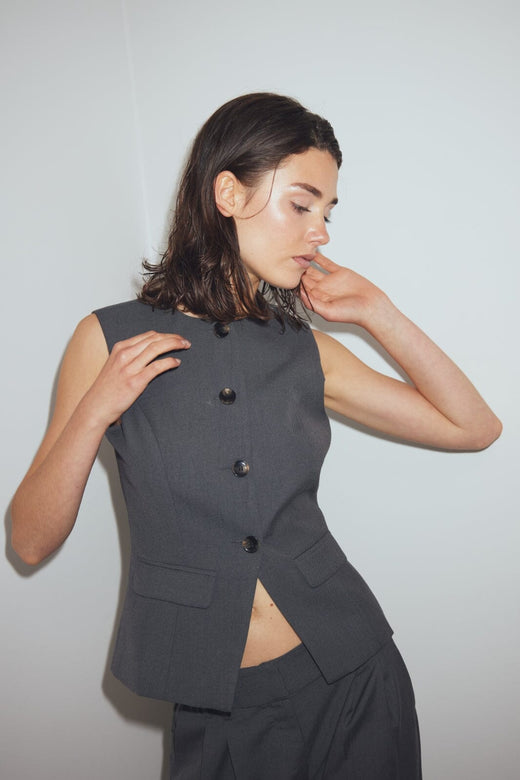 Noella - N-Kasaunette Vest 10730003 - 1400 - Charcoal Mel. Veste 