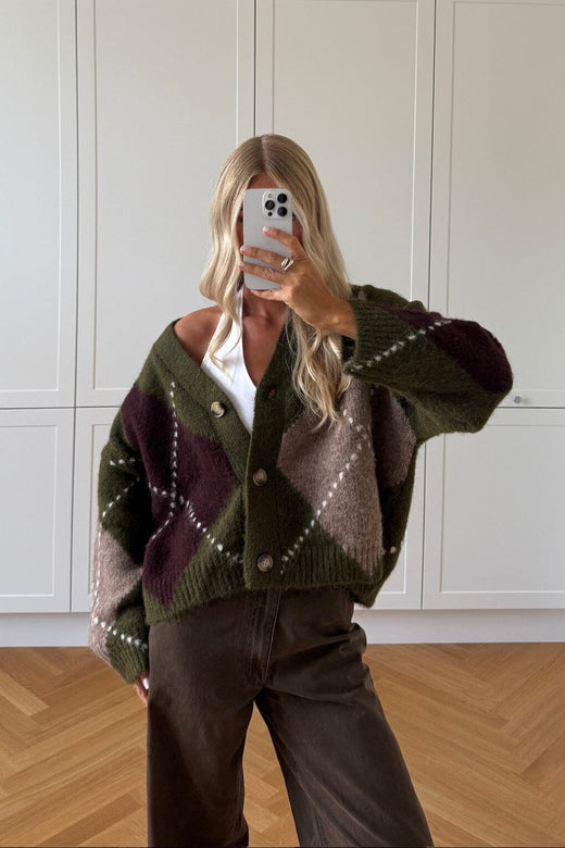Noella - N-Laiana Knit Cardigan 14670002 - 1512 - Avocado Green Mix Cardigans 