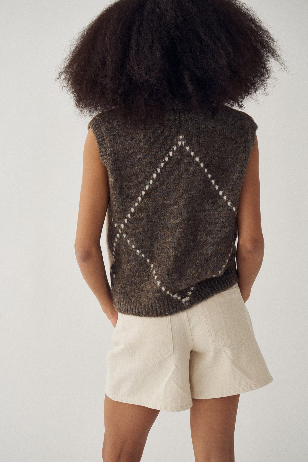 Noella - N-Laiana Knit Vest 14670003 - 1513 - Ash Brown Mix Strikbluser 