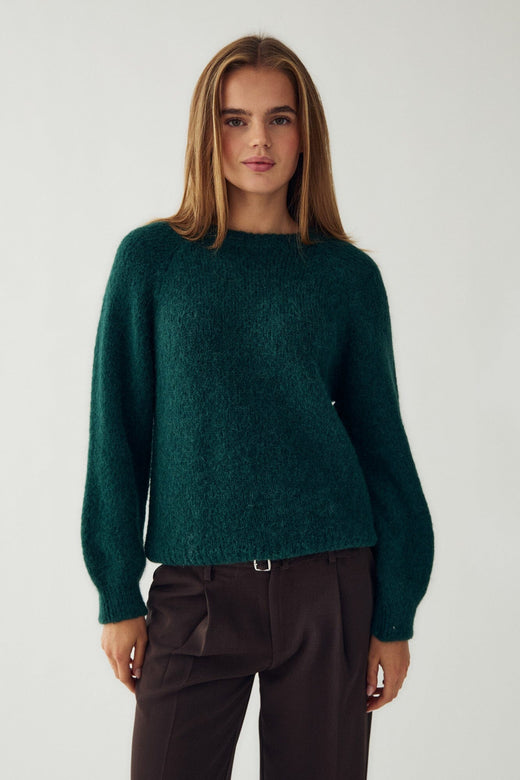 Noella - N-Latora Knit 15950002 - 136 - Bottle Green Strikbluser 
