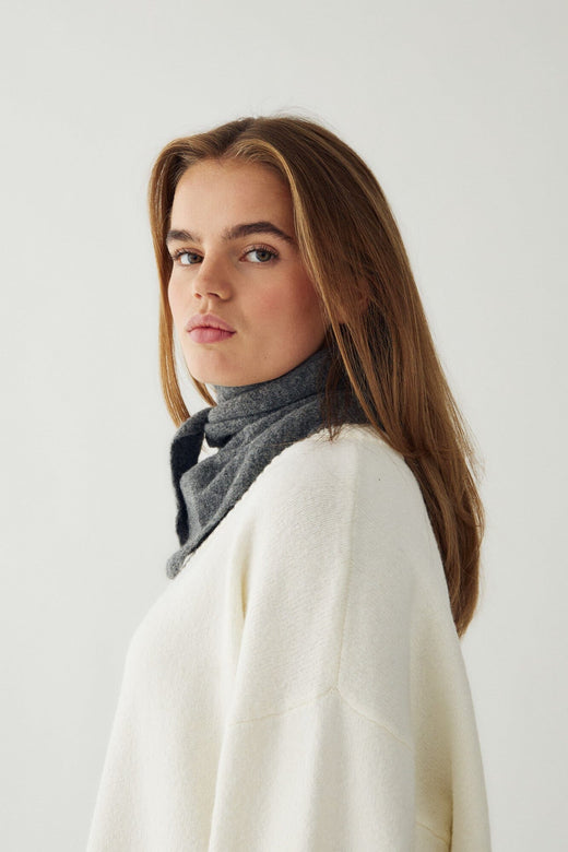 Noella - N-Loenetta Knit Scarf 13940002 - 019 - Dark Grey Melange Tørklæder 