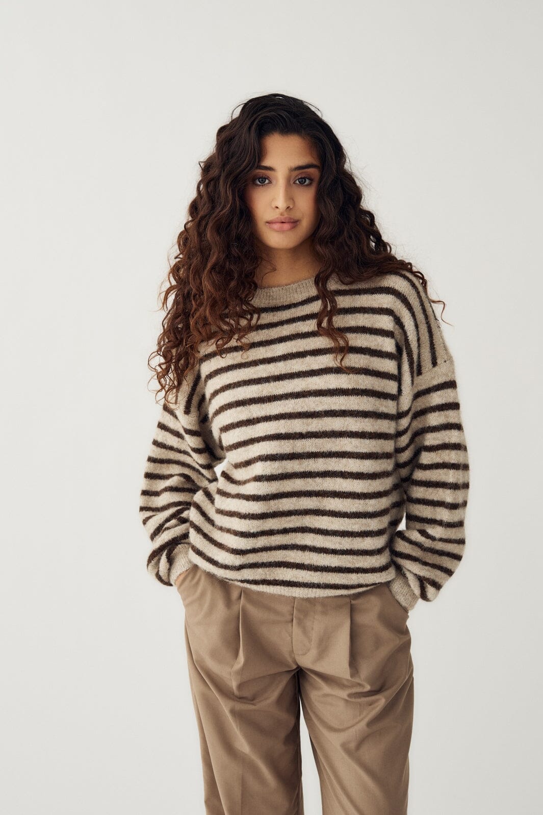 Noella - N-Mafalda Knit 16570001 - 1516 - Brown Sand Stripe