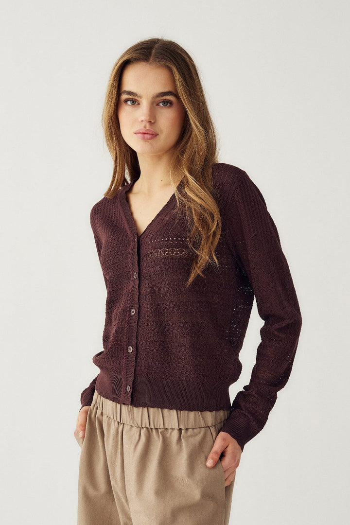 Noella - N-Margrit Knit Cardigan 16040001 - 1345 - Mahogany Cardigans 