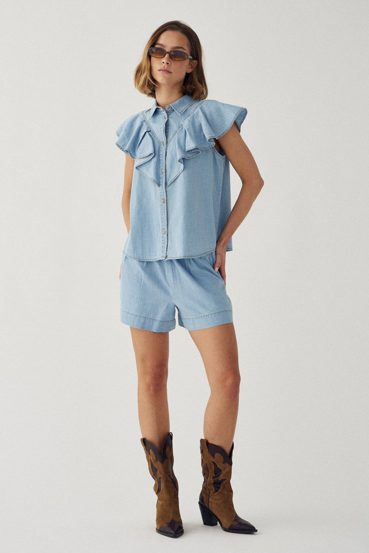 Noella - N-Marian Shorts 13320005 - 1456 - Light Wash Shorts 