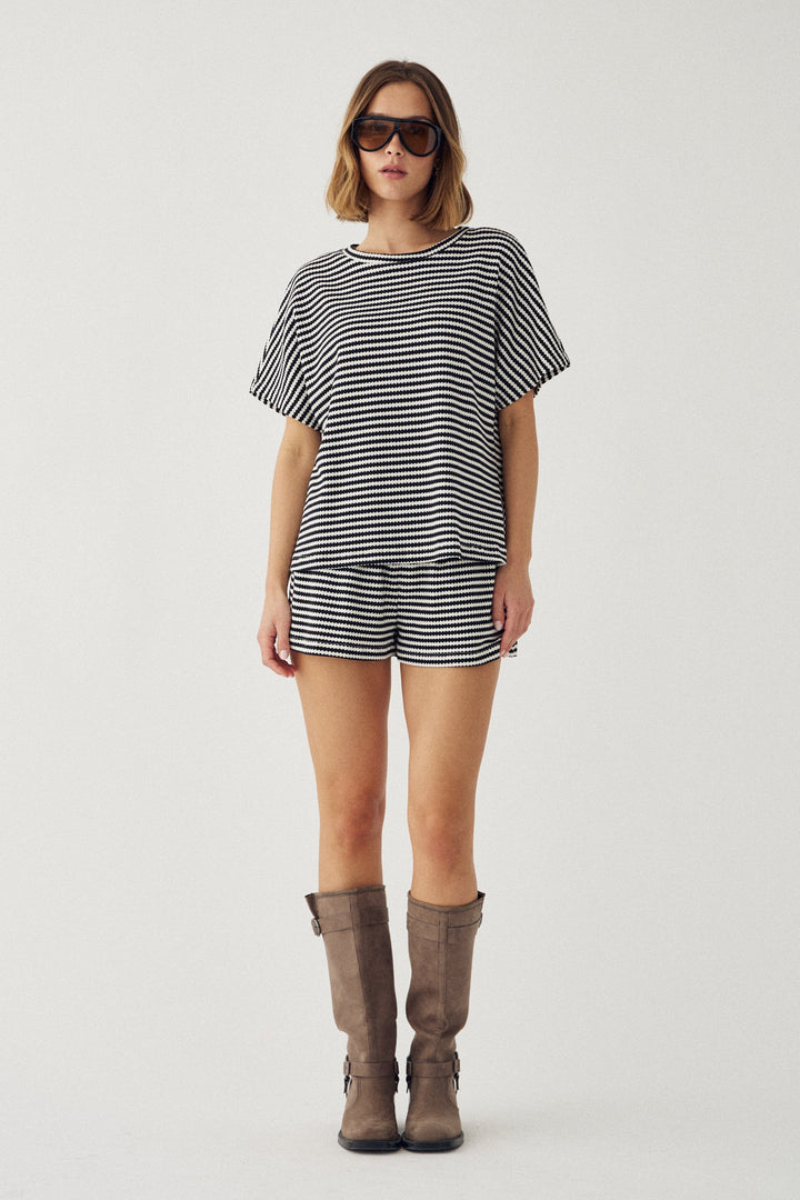 Noella - N-Mariella Shorts 15740002 - 1458 - Danni Black Stripe Shorts 