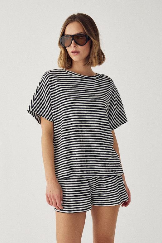 Noella - N-Mariella Shorts 15740002 - 1458 - Danni Black Stripe Shorts 