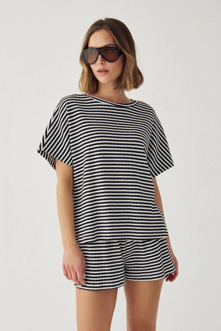 Noella - N-Mariella Shorts 15740002 - 1458 - Danni Black Stripe Shorts 