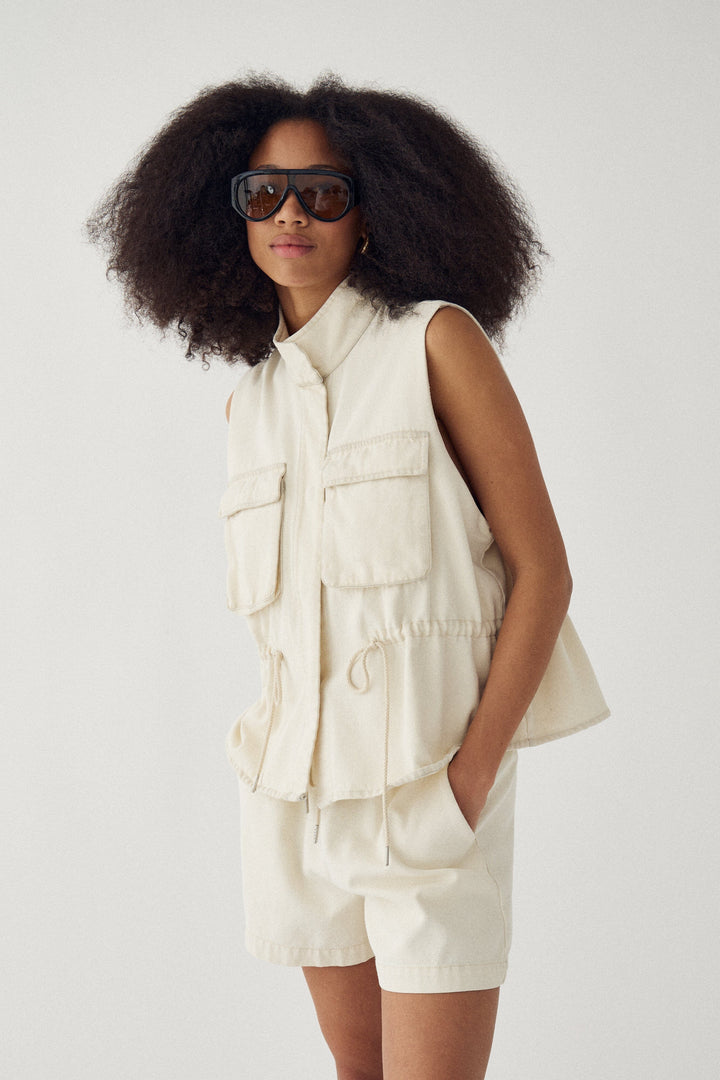 Noella - N-Meera Shorts 15570002 - 1457 - Washed Ivory Shorts 