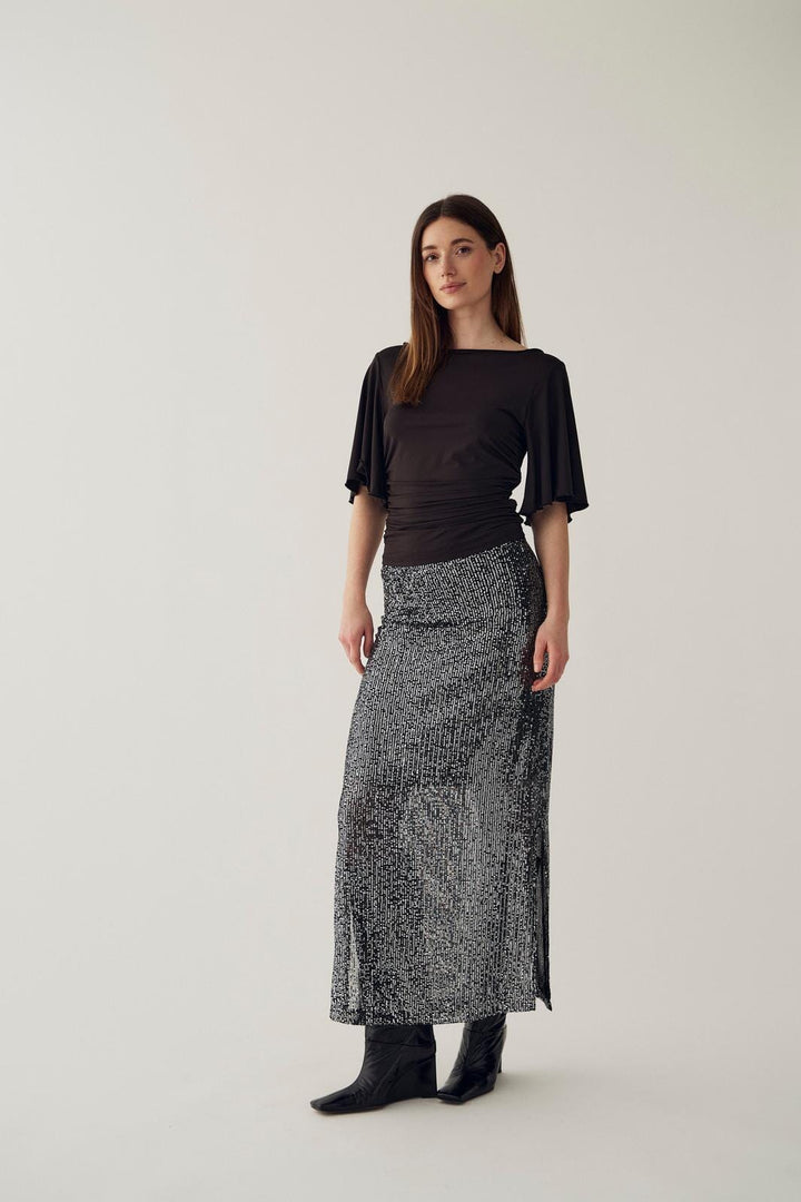 Noella - N-Mela Skirt 14320004 - 1097 - Antique Silver Nederdele 