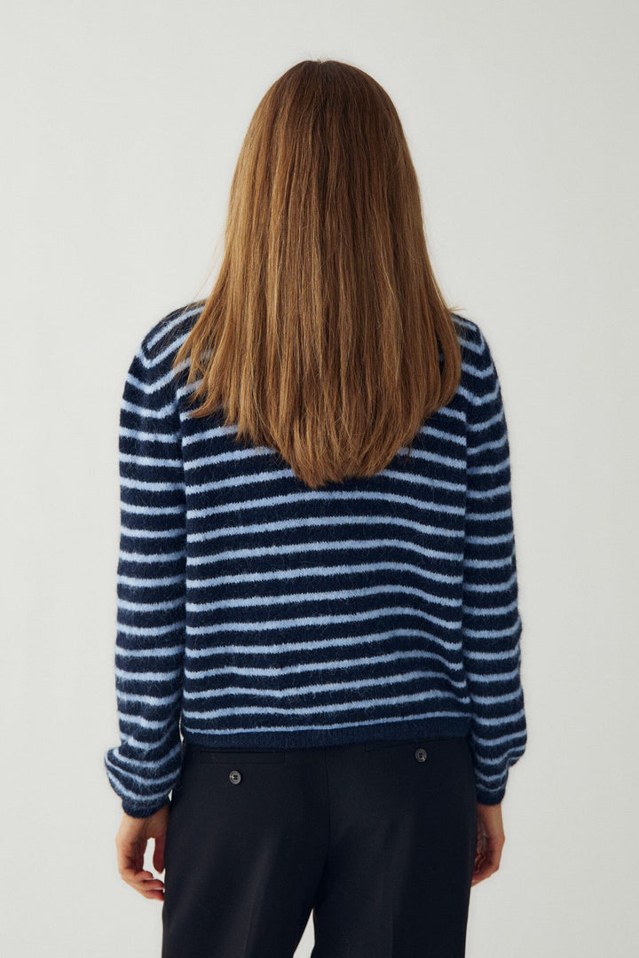 Noella - N-Mertice Knit Cardigan 16570002 - 117 - Blue Stripe Cardigans 