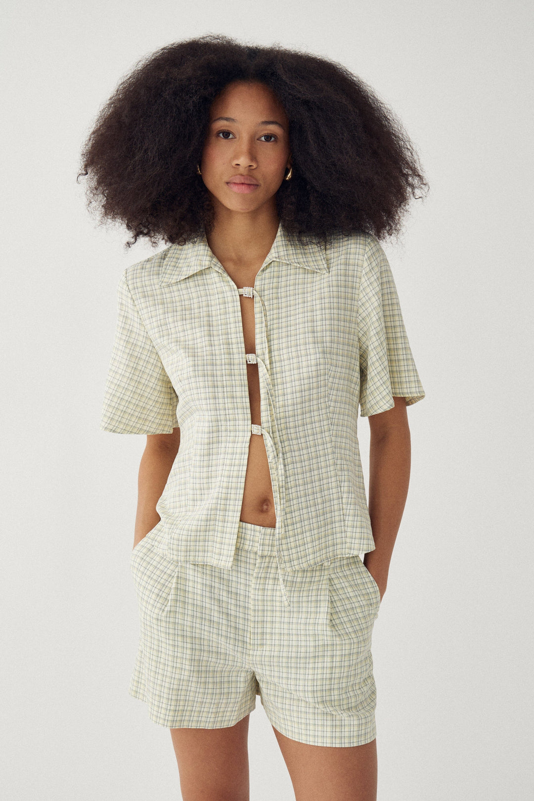 Noella - N-Miko Blouse 15610002 - 1459 - Denny Yellow Check Bluser 