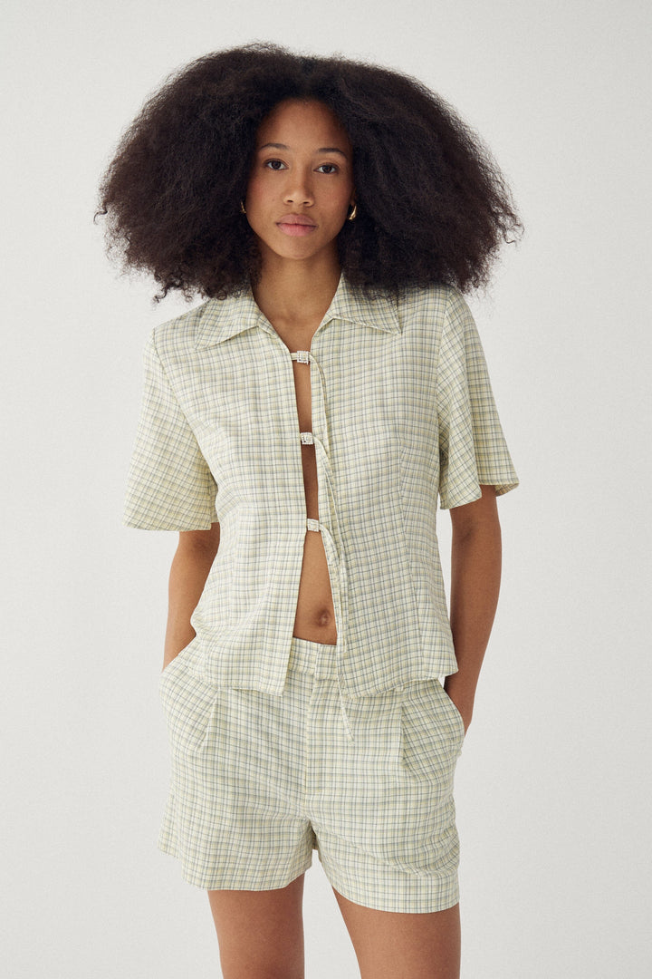 Noella - N-Miko Blouse 15610002 - 1459 - Denny Yellow Check Bluser 