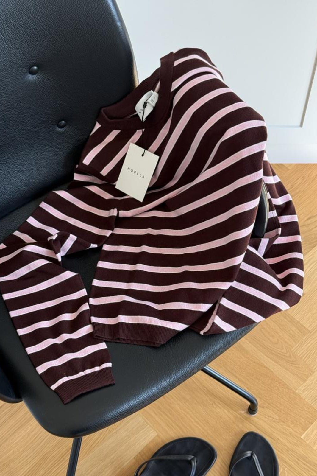 Noella - N-Muna Ls Knit 16010003 - 486 - Dannia Blush Chocolate Stripe