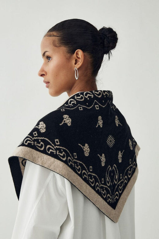 Noella - N-Neomi Scarf 17210001 - 477 - Sand Black Mix Tørklæder 