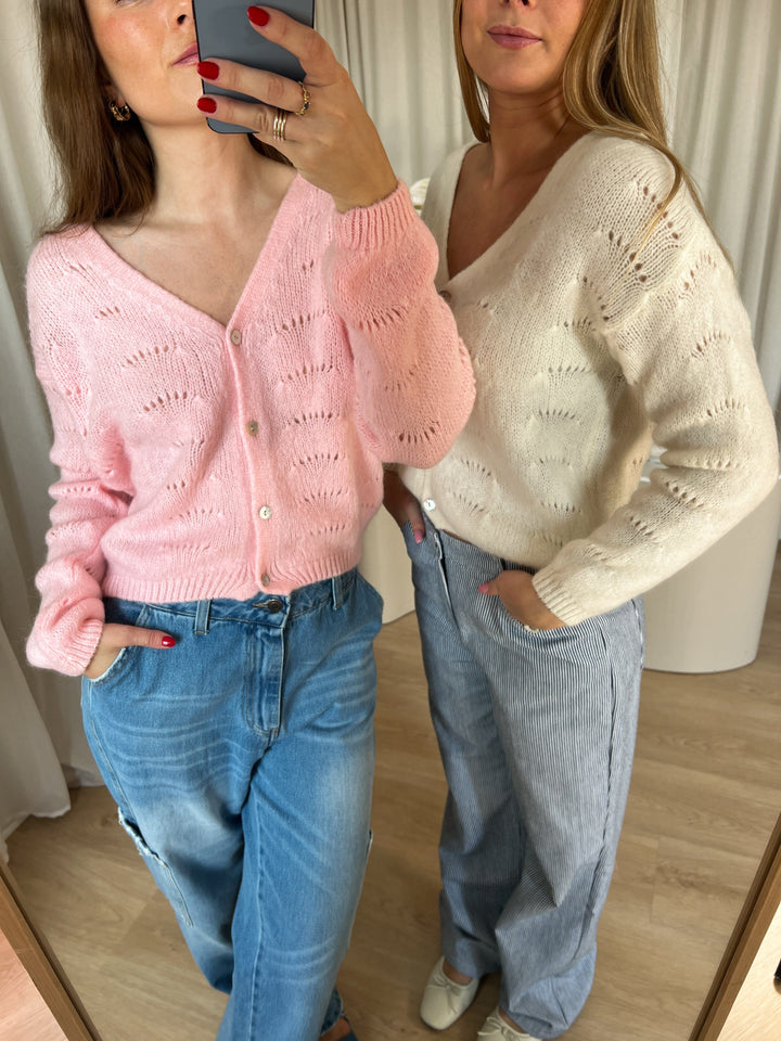 Noella - Roa Knit Cardigan - Rose Cardigans 
