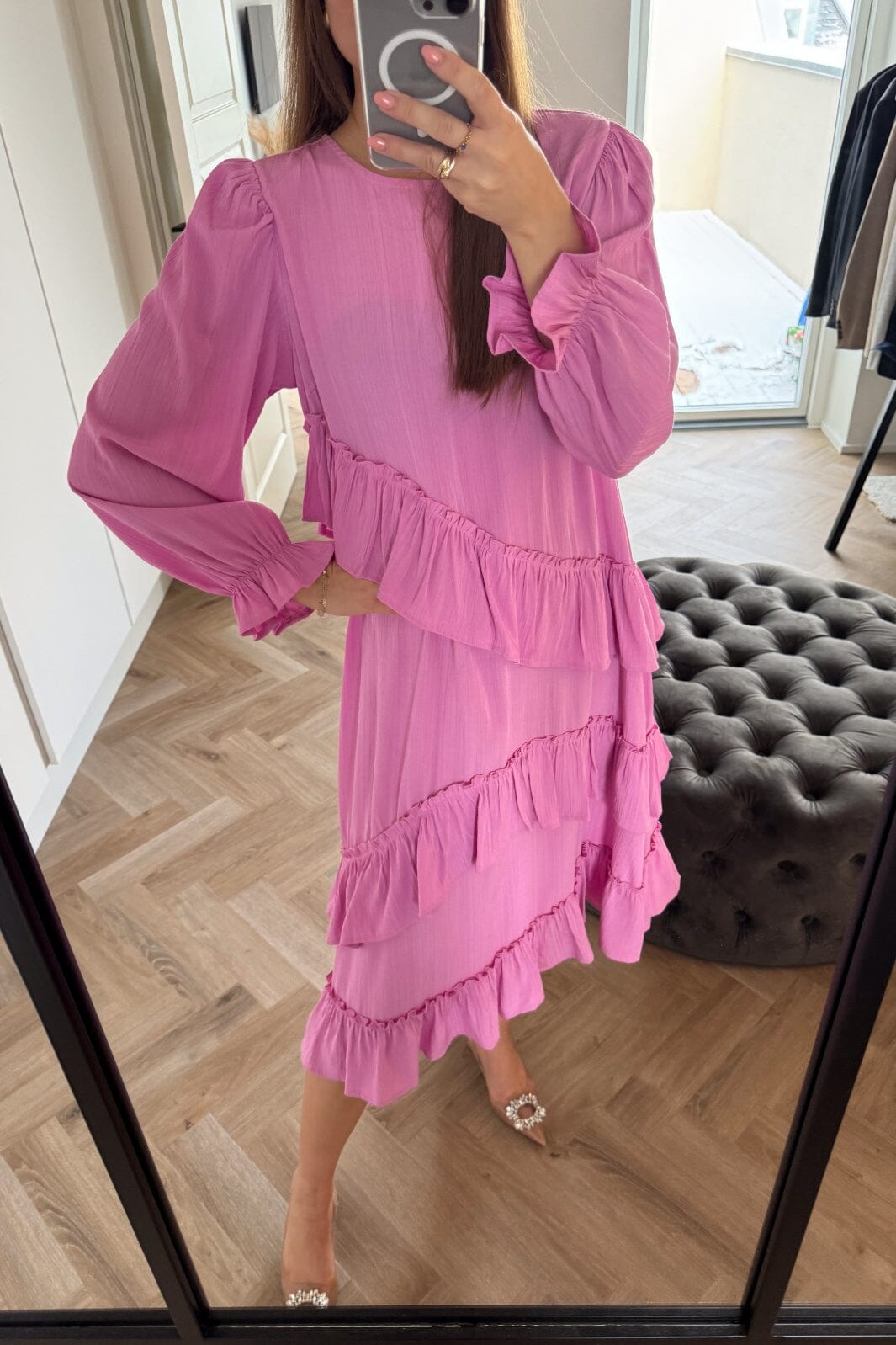 Noella - Sierra Frill Dress - Light Pink Kjoler 