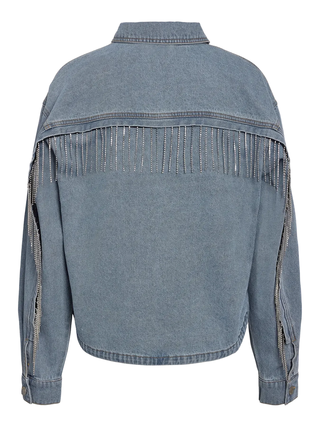 Noisy May - Nmalva L/S Shacket W Fringe Bs039Lb - 4944548 Light Blue Denim Jakker 