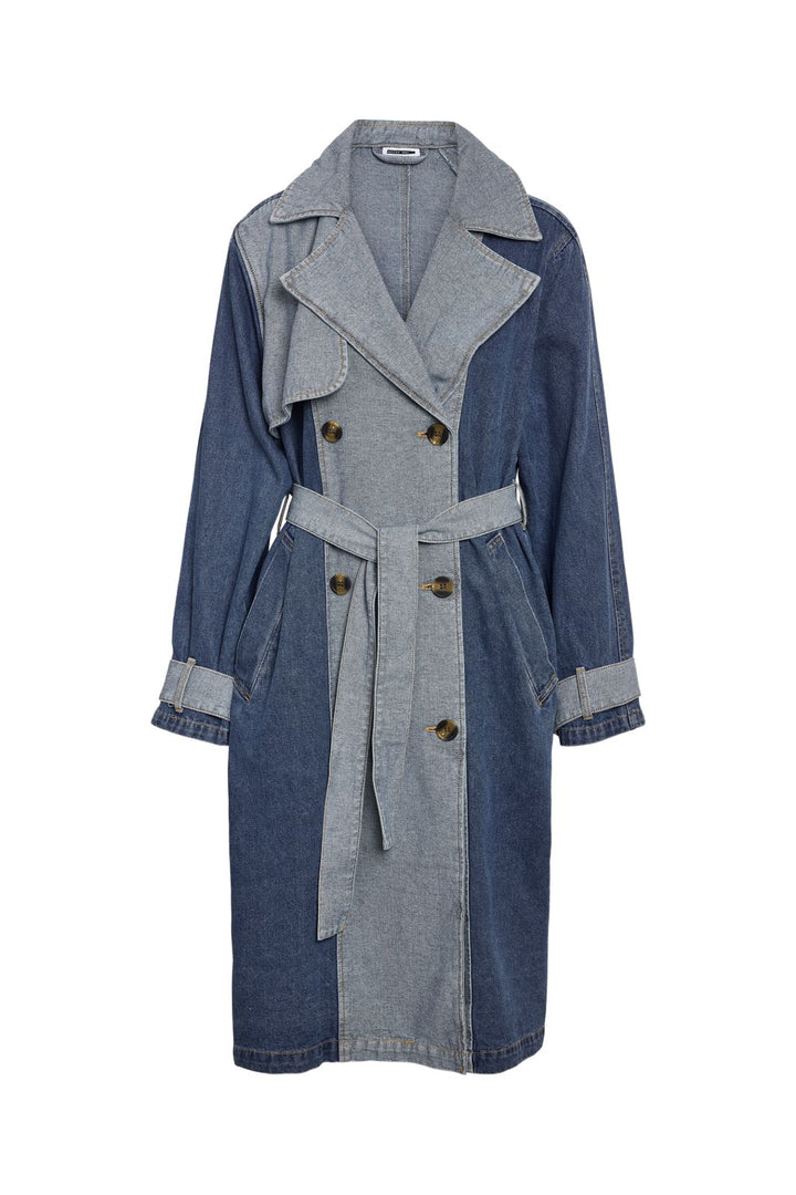 Noisy May - Nmarizona Denim Trenchcoat Dd - 4785880 Dark Blue Denim
