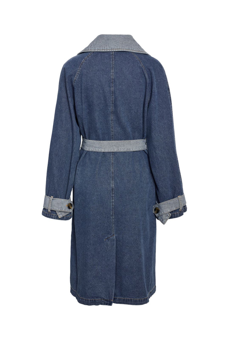 Noisy May - Nmarizona Denim Trenchcoat Dd - 4785880 Dark Blue Denim