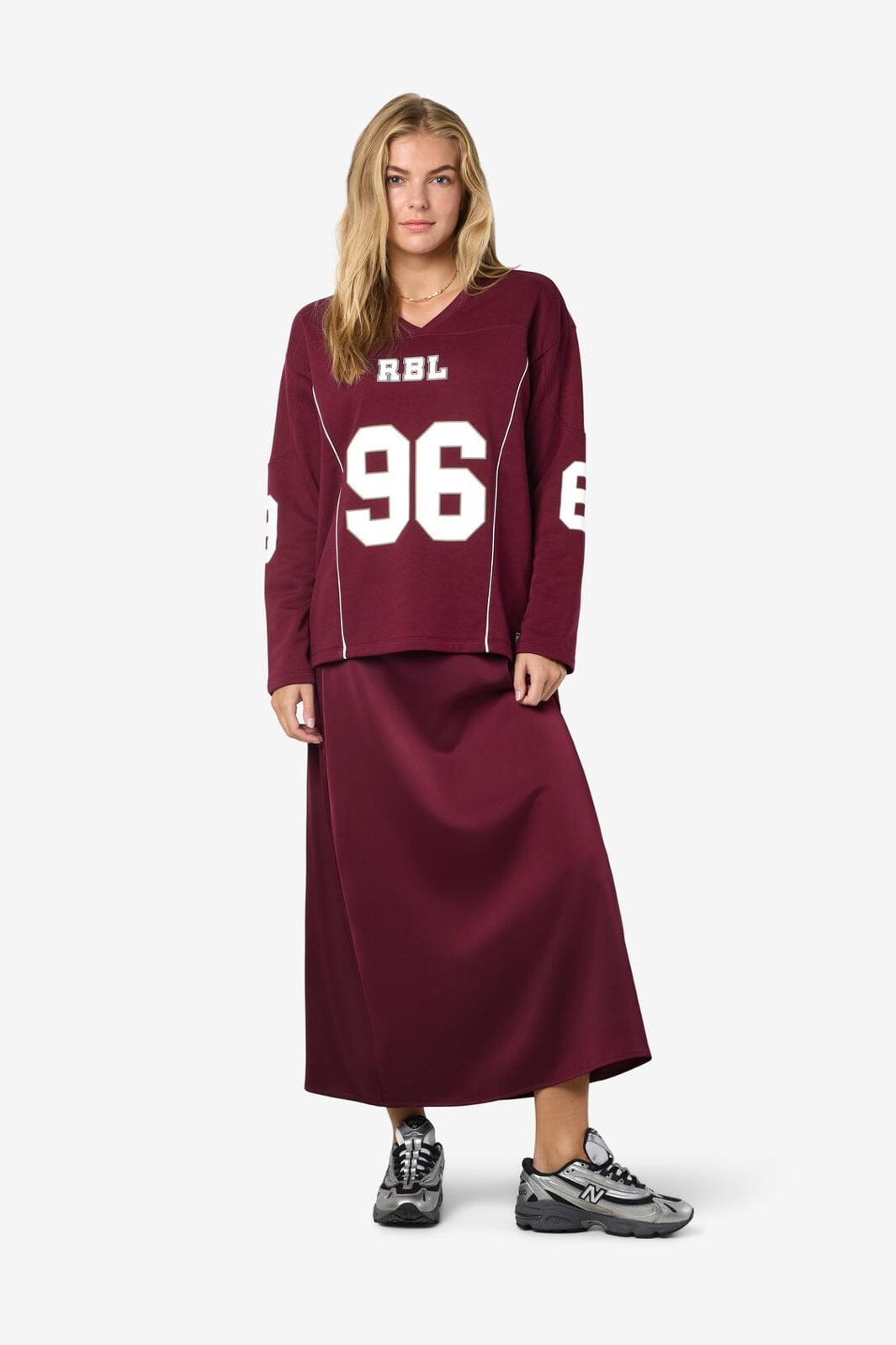 Noisy May - Nmaston L/S V-Neck Sports Sweat Fwd - 4892272 Windsor Wine