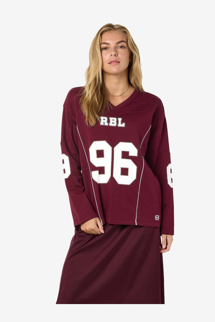 Noisy May - Nmaston L/S V-Neck Sports Sweat Fwd - 4892272 Windsor Wine