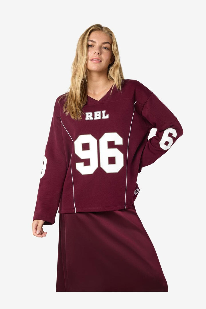 Noisy May - Nmaston L/S V-Neck Sports Sweat Fwd - 4892272 Windsor Wine