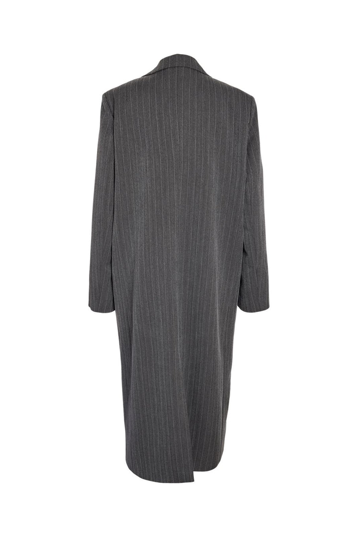 Noisy May - Nmcelia L/S Long Oversize Blazer Tnt/20 - 5213553 Charcoal Gray Pinstripe