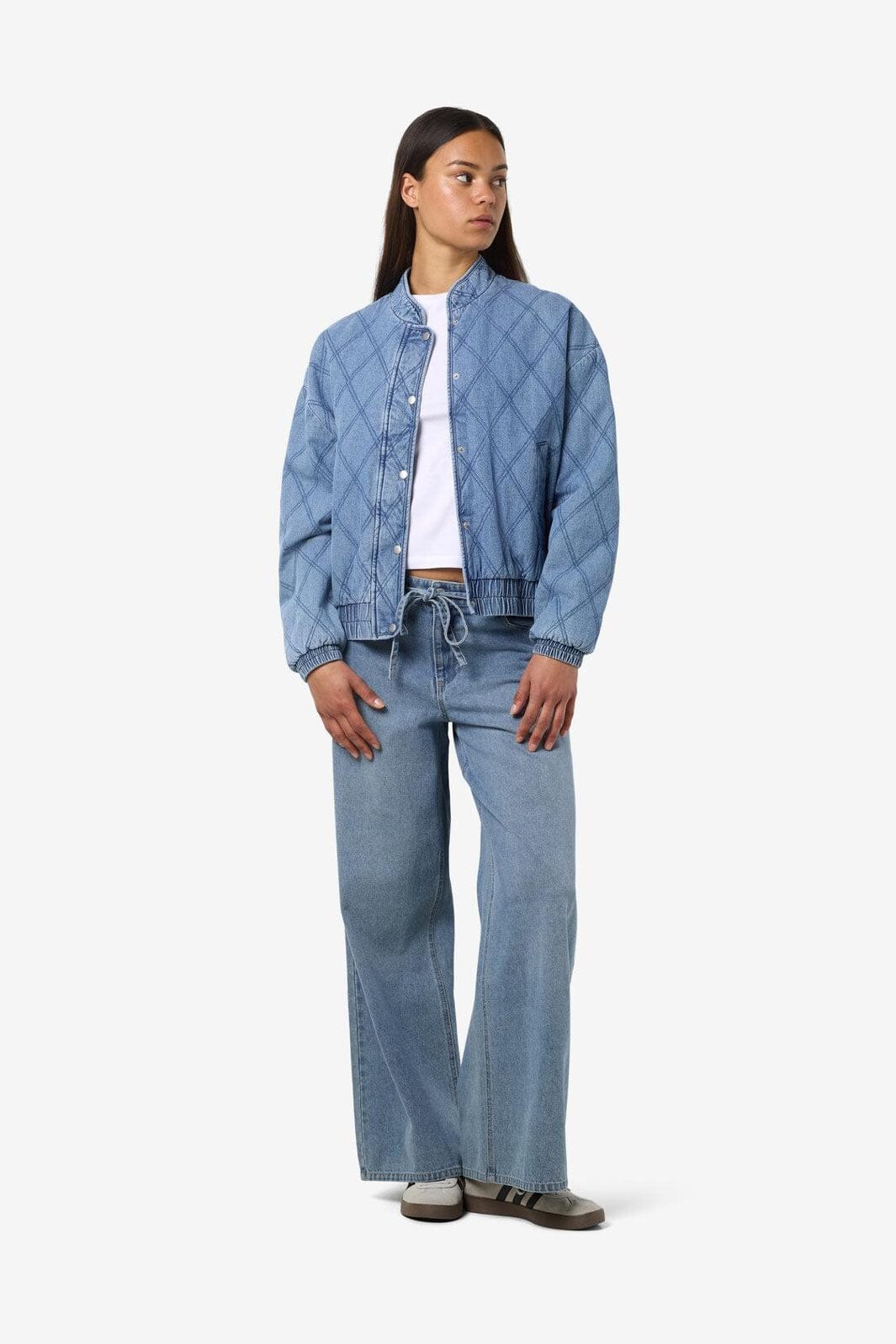 Noisy May - Nmclaire Quilt Denim Jacket - 4806022 Light Blue Denim