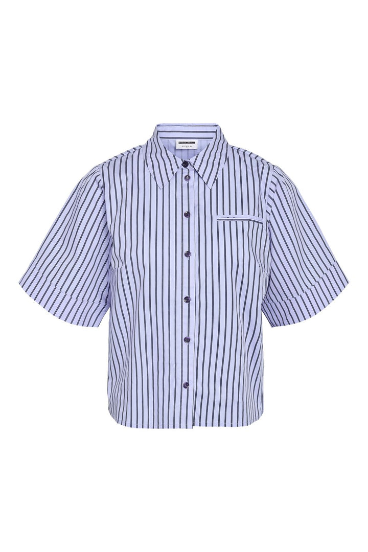 Noisy May - Nmclarie 2/4 Shirt - 4976494 Cashmere Blue Black