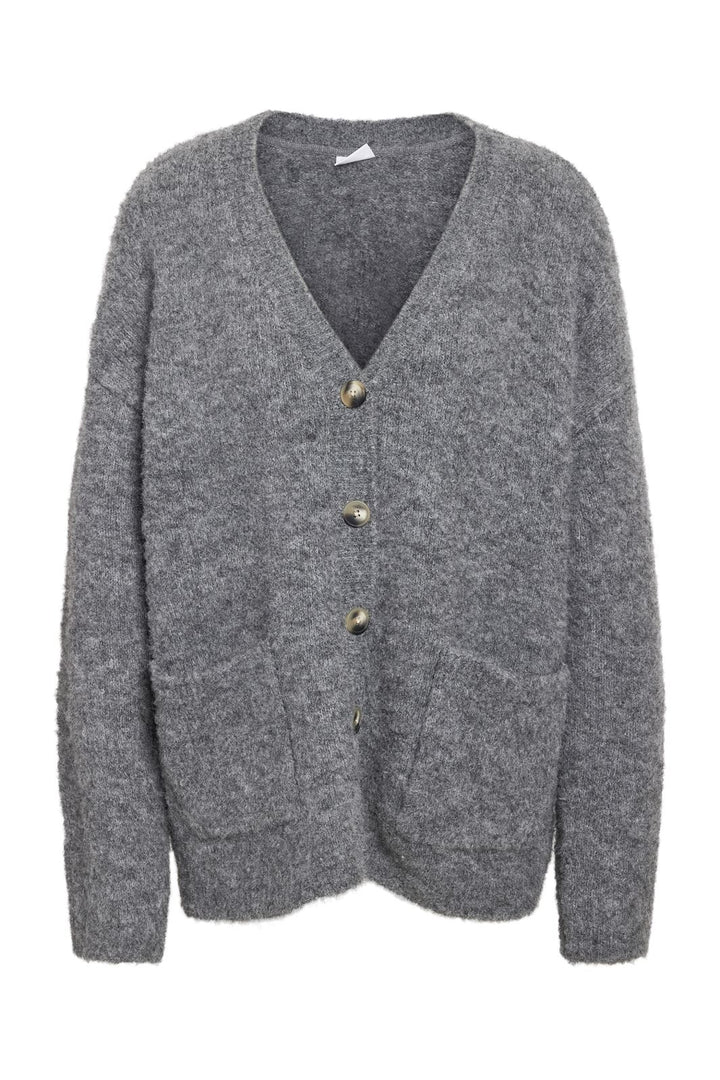 Noisy May - Nmdolly L/S Knit Cardigan Fwd - 4791859 Medium Grey Melange