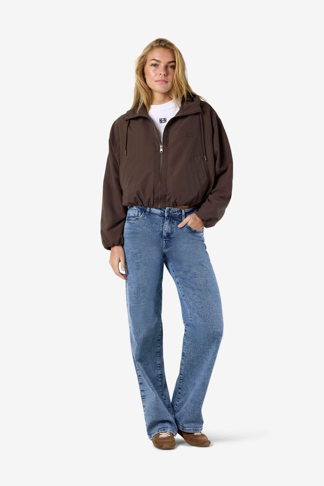 Noisy May - Nmelina L/S Hood Jacket - 5090047 Chocolate Brown
