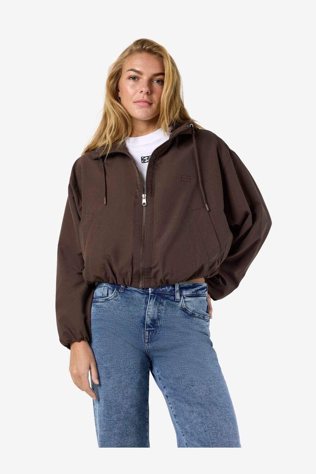 Noisy May - Nmelina L/S Hood Jacket - 5090047 Chocolate Brown