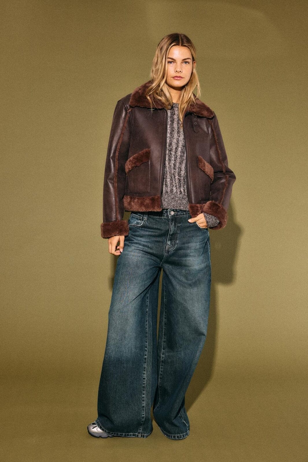 Noisy May - Nmella Shearling Jacket Dd - 5034163 Chocolate Brown