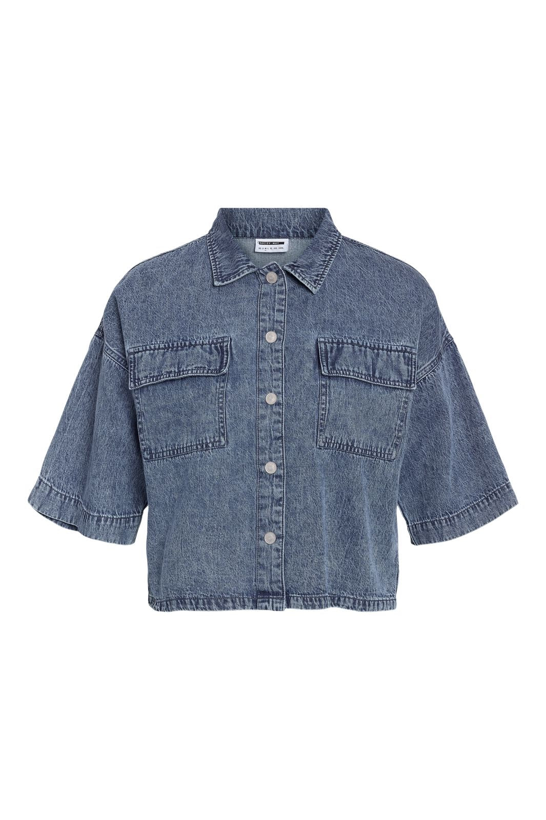 Noisy May - Nmenza S/S Reg Crop Shirt Mg004Mb - 4919938 Medium Blue Denim