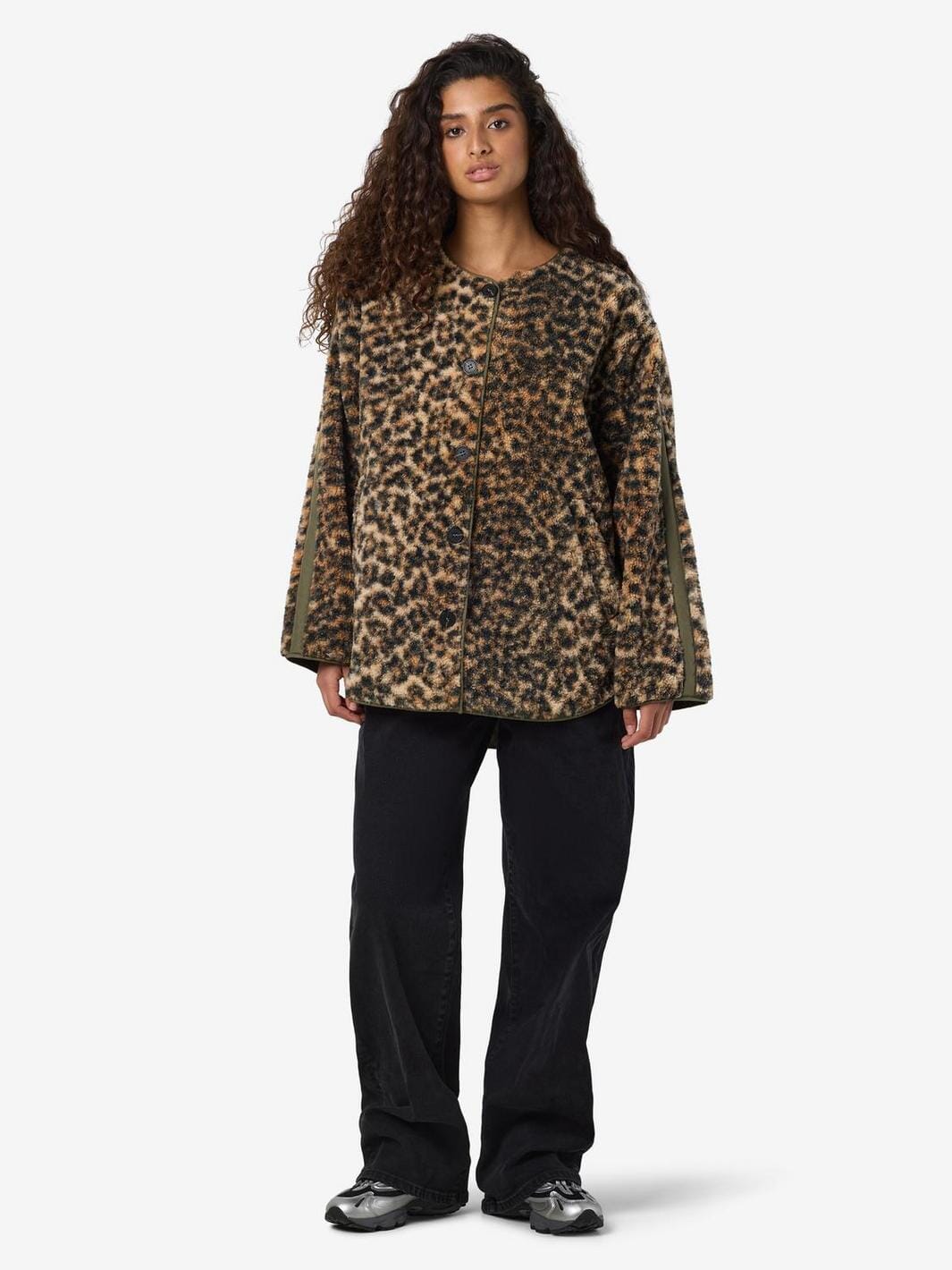 Noisy May - Nmfeline Loose Teddy Jacket Fwd - 4887284 Birch Leo