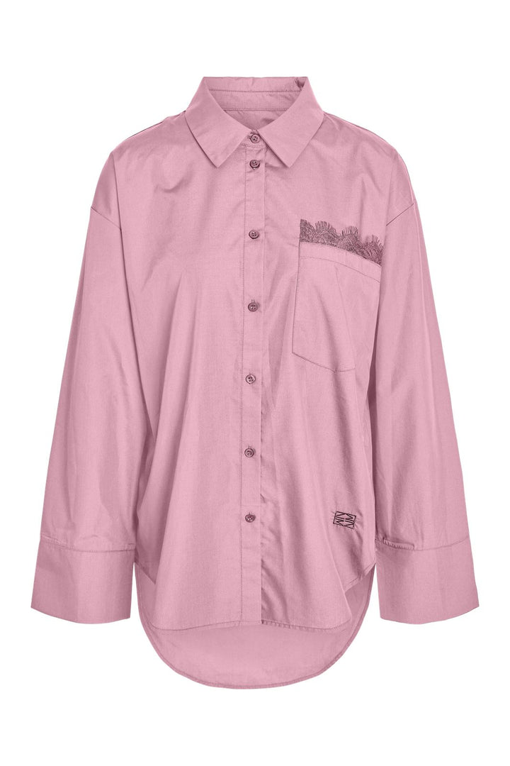 Noisy May - Nmfrida L/S Button Lace Shirt Tnt/17 - 5205180 Romance Rose