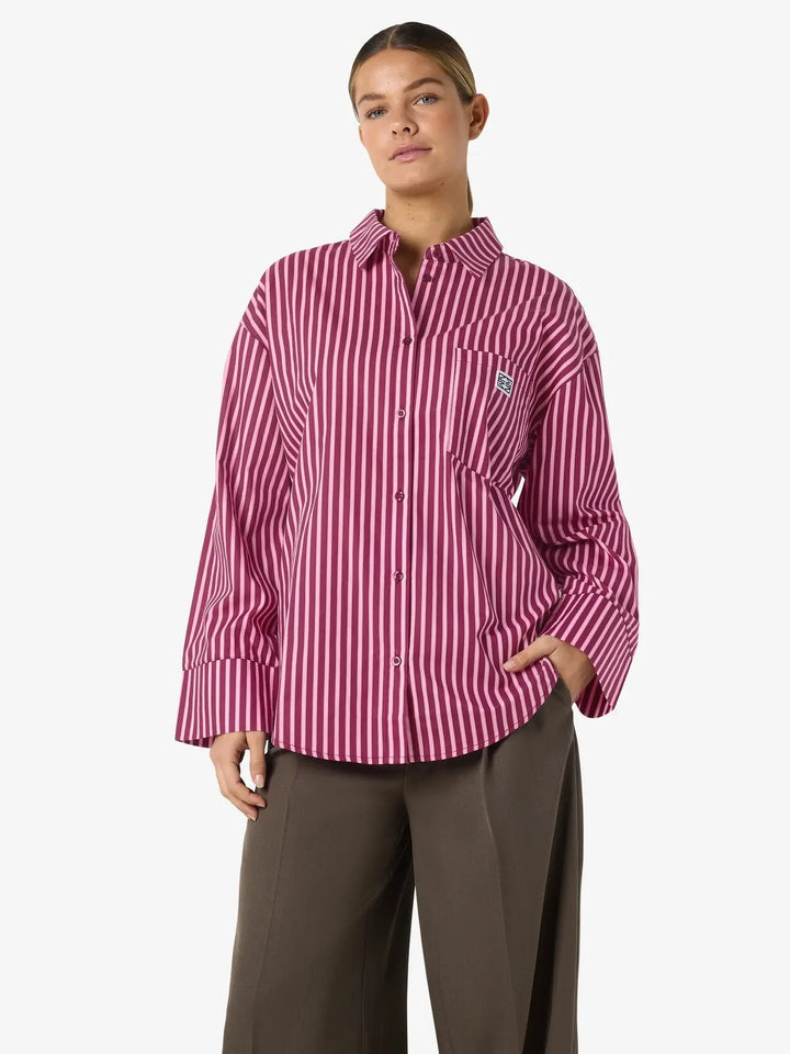 Noisy May - Nmfrida L/S Button Shirt Box - 5089193 Delicioso Begonia Pink Skjorter 