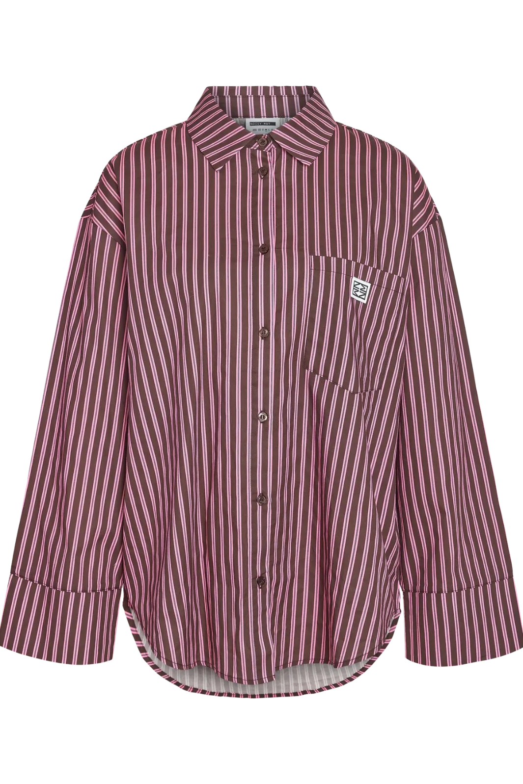 Noisy May - Nmfrida L/S Button Shirt Box - 5089197 Windsor Wine Begonia Pink/White Skjorter 