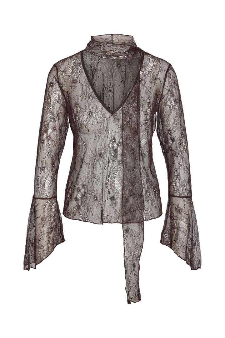 Noisy May - Nmida L/S Lace Scarf Top - 5213801 Delicioso