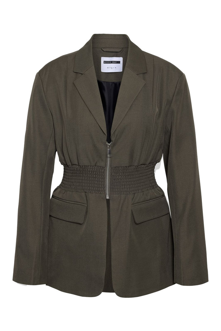 Noisy May - Nmiris L/S Smock Fitted Blazer - 4977570 Morel Melange