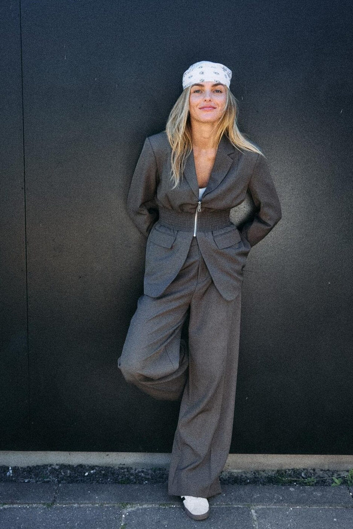 Noisy May - Nmiris L/S Smock Fitted Blazer - 4977570 Morel Melange