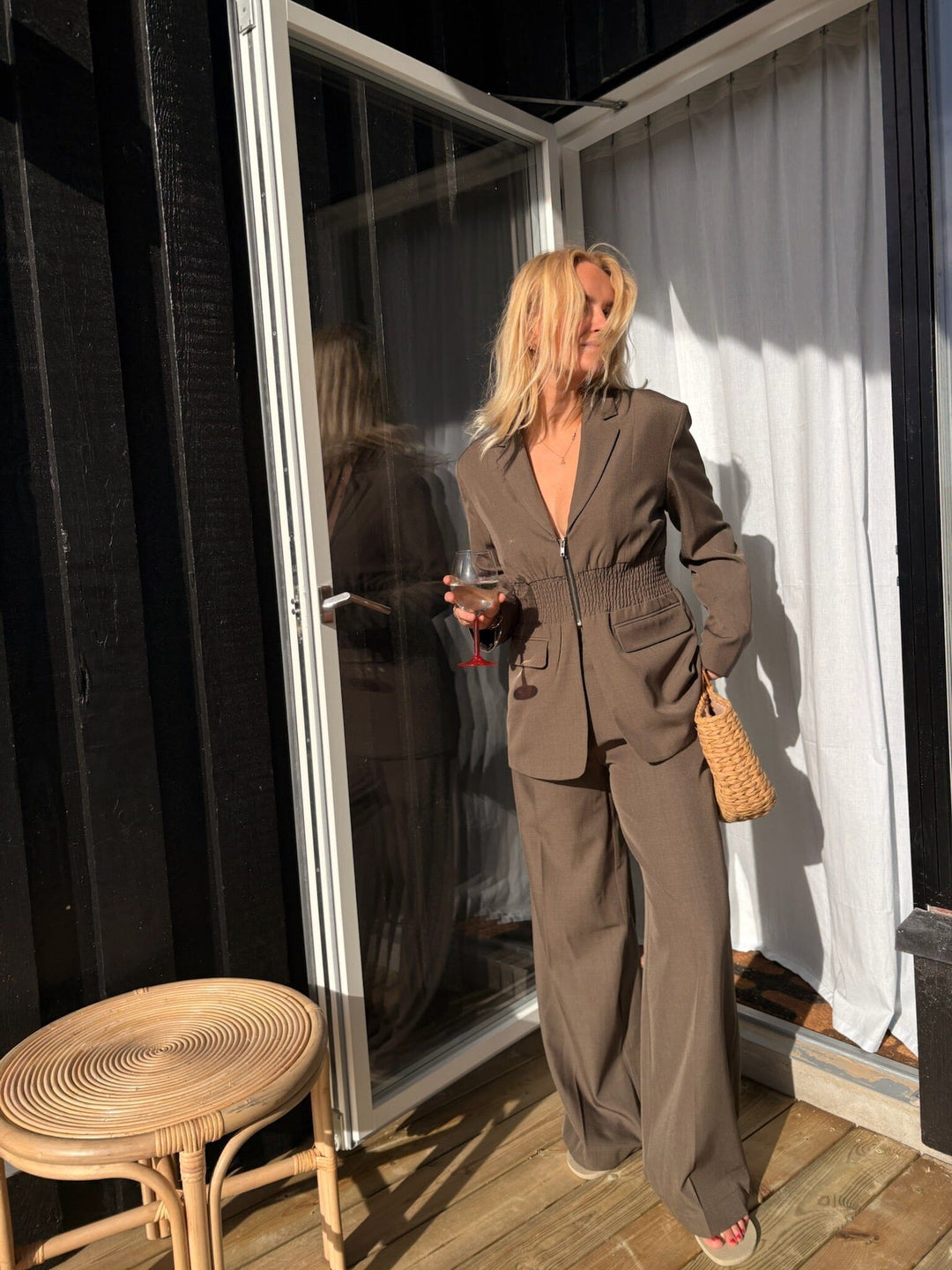 Noisy May - Nmiris N/W Tailored Pant - 4977573 Morel Melange Bukser 