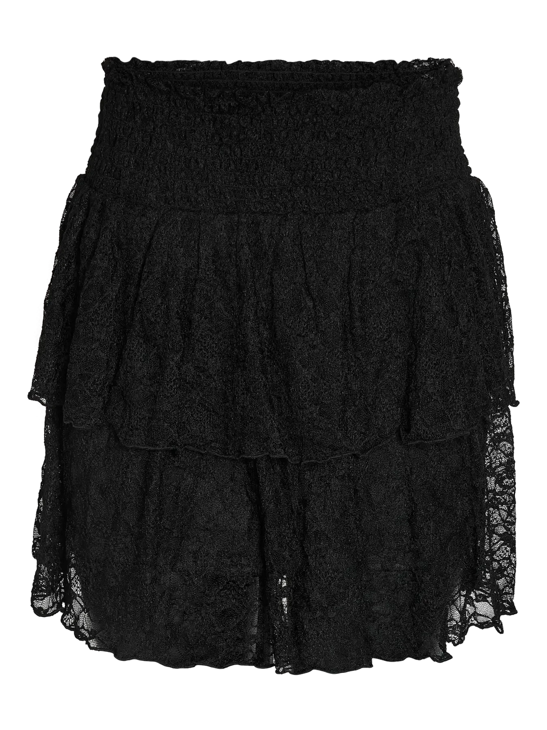 Noisy May - Nmisabel Nw Short Layered Skirt - 4949078 Black Lace Nederdele 