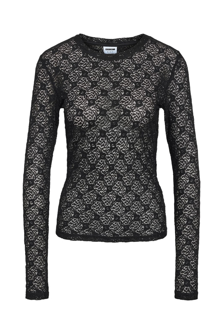 Noisy May - Nmjudith L/S Lace Top - 4793424 Black