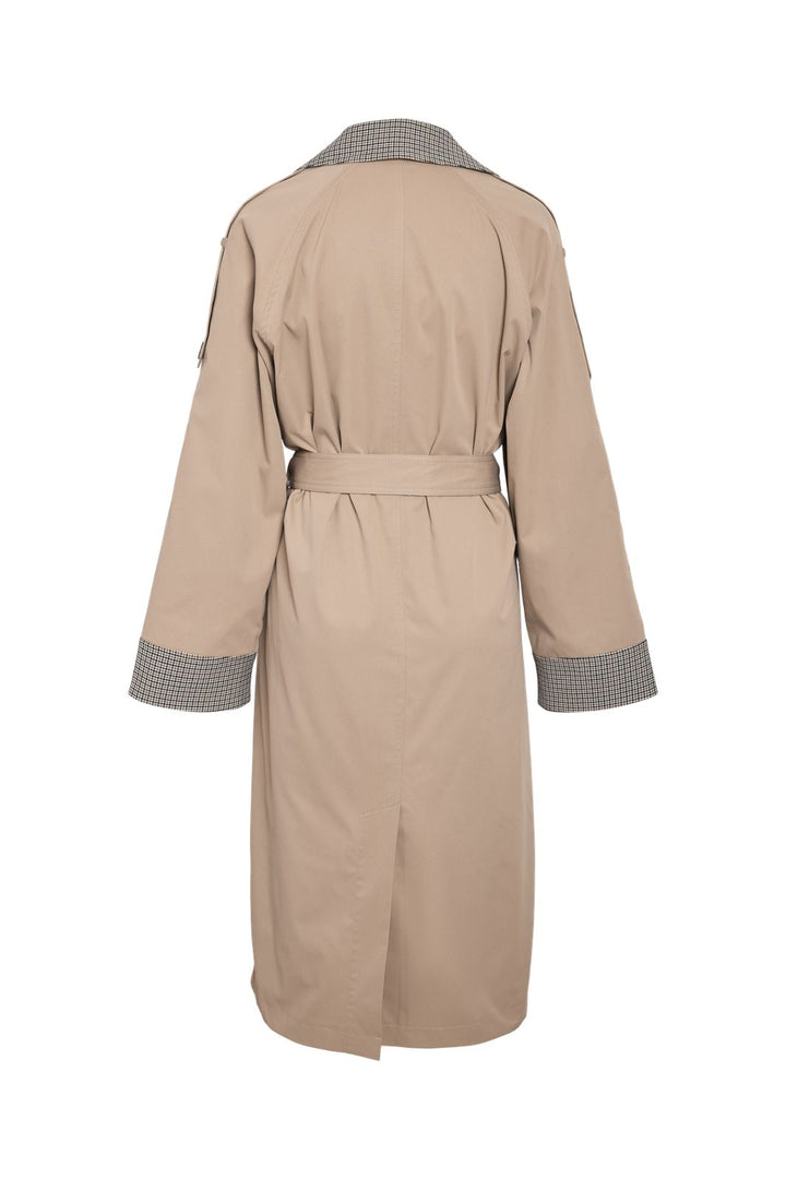 Noisy May - Nmjulia Trenchcoat - 4788737 Silver Mink Checks