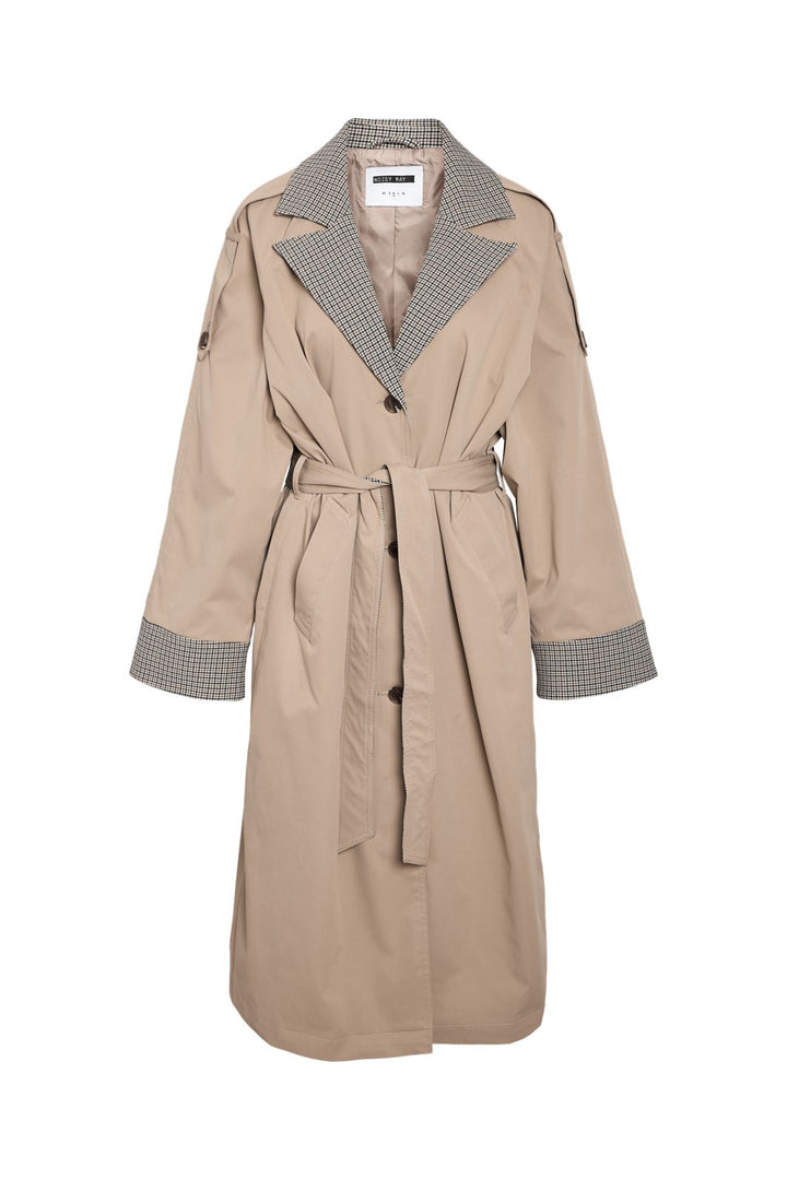 Noisy May - Nmjulia Trenchcoat - 4788737 Silver Mink Checks